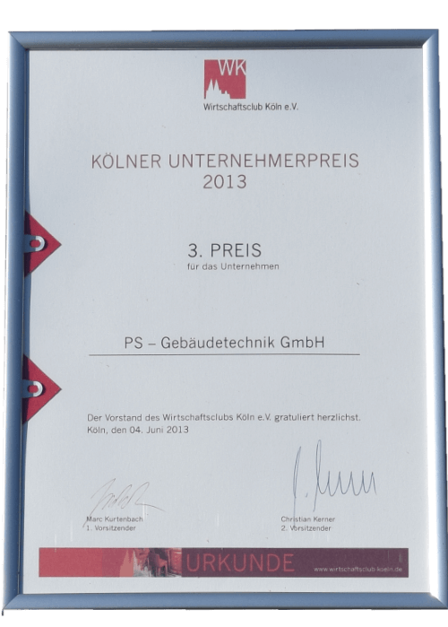 2013 – 3.Platz – Kölner Unternehmerpreis
